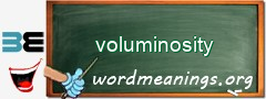WordMeaning blackboard for voluminosity